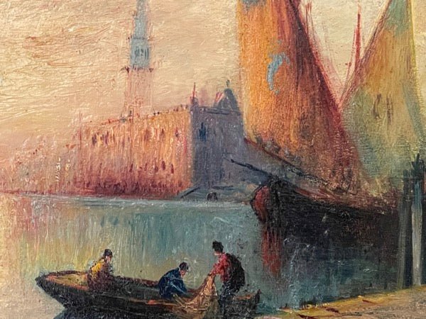 Henry Bogert Venice Scene, Framed Oil on Panel - Helen Storey Antiques