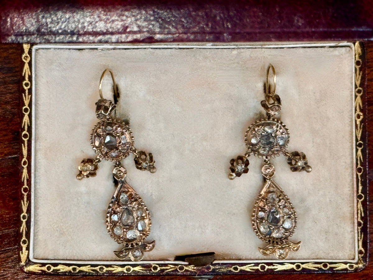 Iberian Diamond Earrings, 18th Century - Helen Storey Antiques