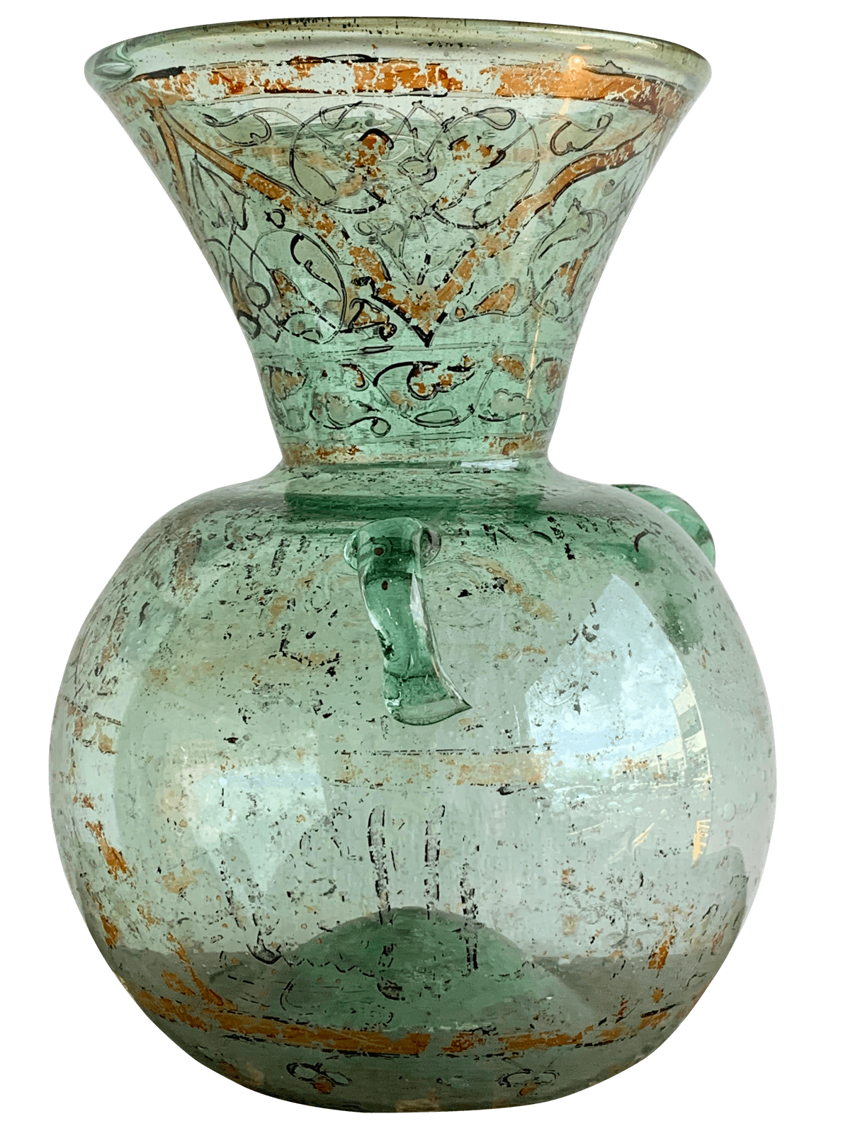 ISLAMIC PAINTED GLASS OIL LAMP