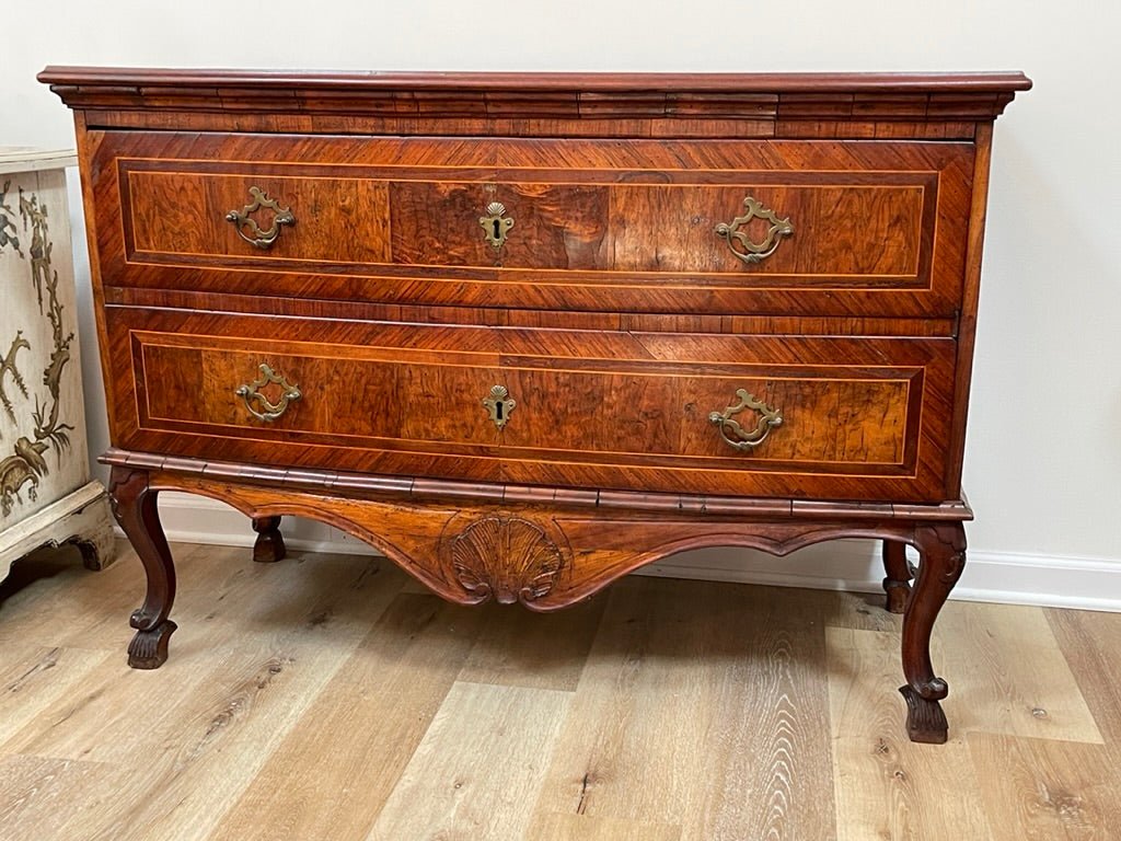 Italian Rococo Inlaid Walnut Commode, 1760 - 1770 - Helen Storey Antiques