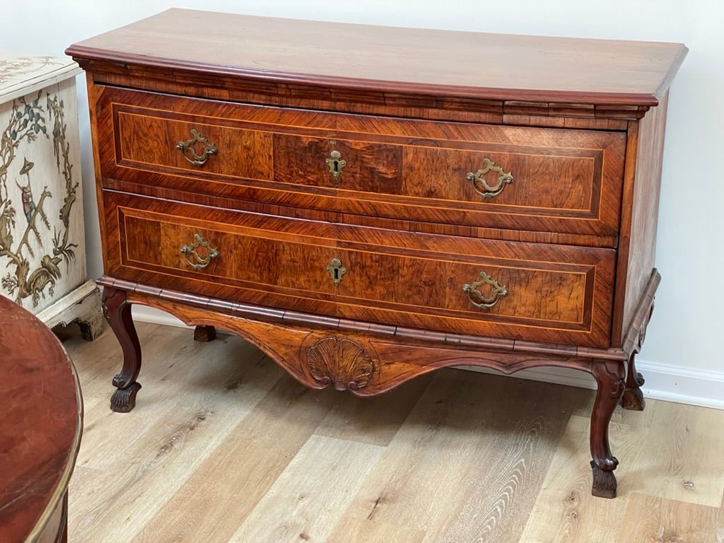 Italian Rococo Inlaid Walnut Commode, 1760 - 1770 - Helen Storey Antiques