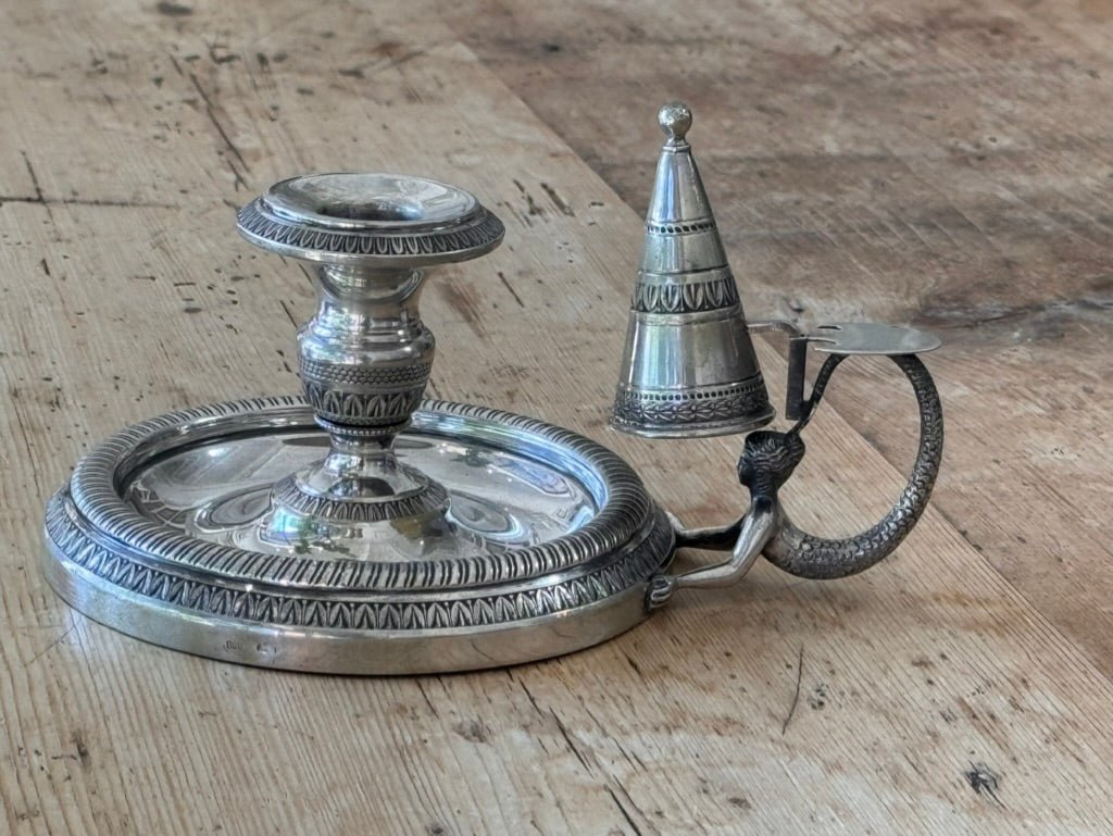 Italian Silver Mermaid Chamberstick, 19th Century - Helen Storey Antiques