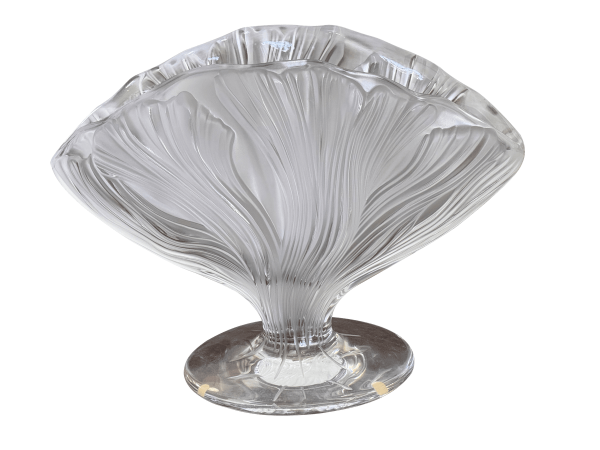 Lalique French Glass Flared Vase in the &quot;Ichor&quot; Pattern - Helen Storey Antiques