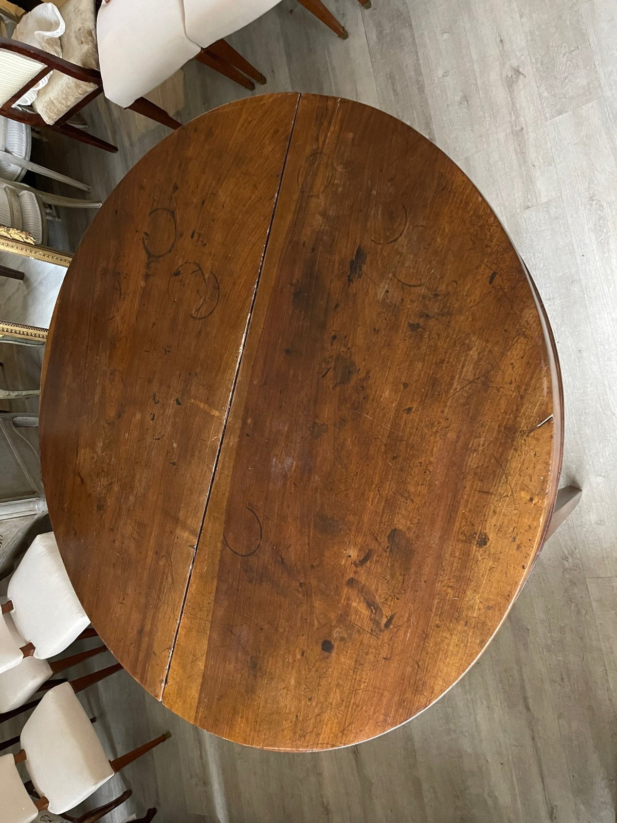 Large 18th Century Italian Walnut Round Table - Helen Storey Antiques