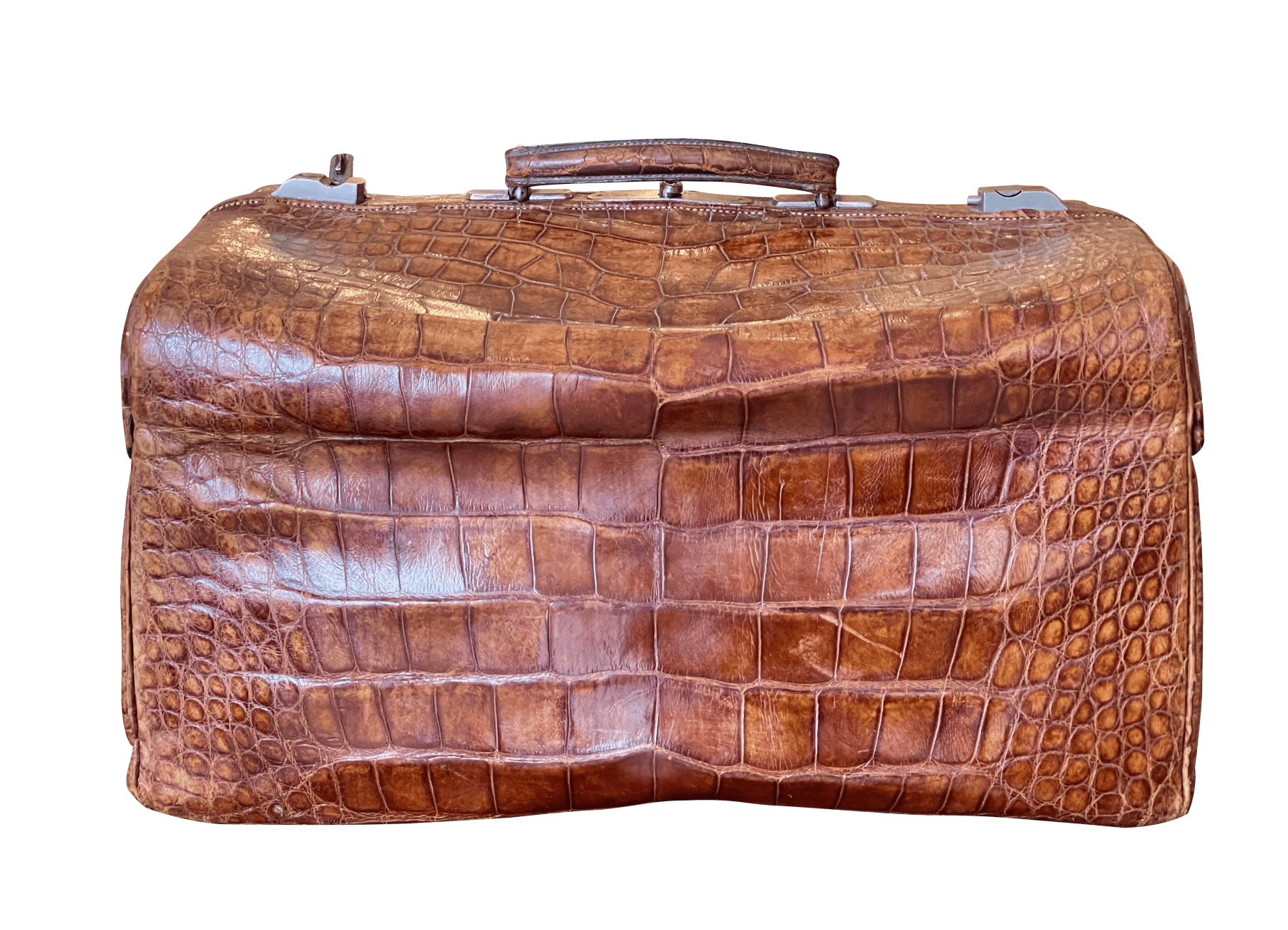 Large 19th Century Crocodile Travel Case - Helen Storey Antiques Large 19th Century Crocodile Travel Case - Helen Storey Antiques