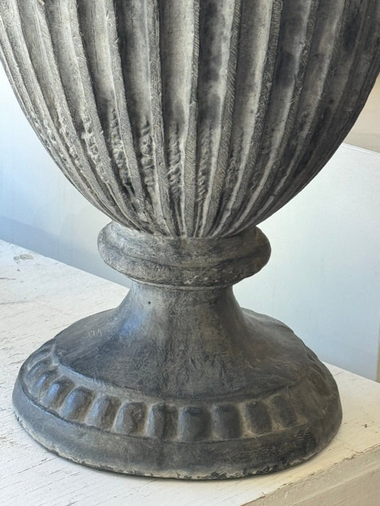 Large English Cast Lead Garden Urns, 19th Century - Helen Storey Antiques