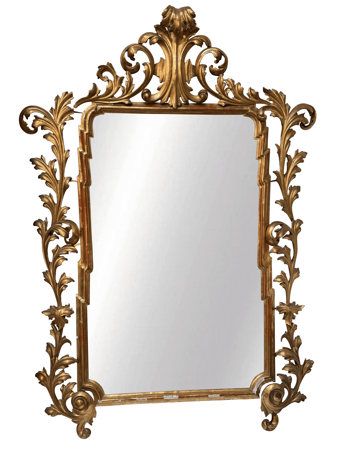 Large, fine 18th C. Carved Gilt Italian Baroque Mirror