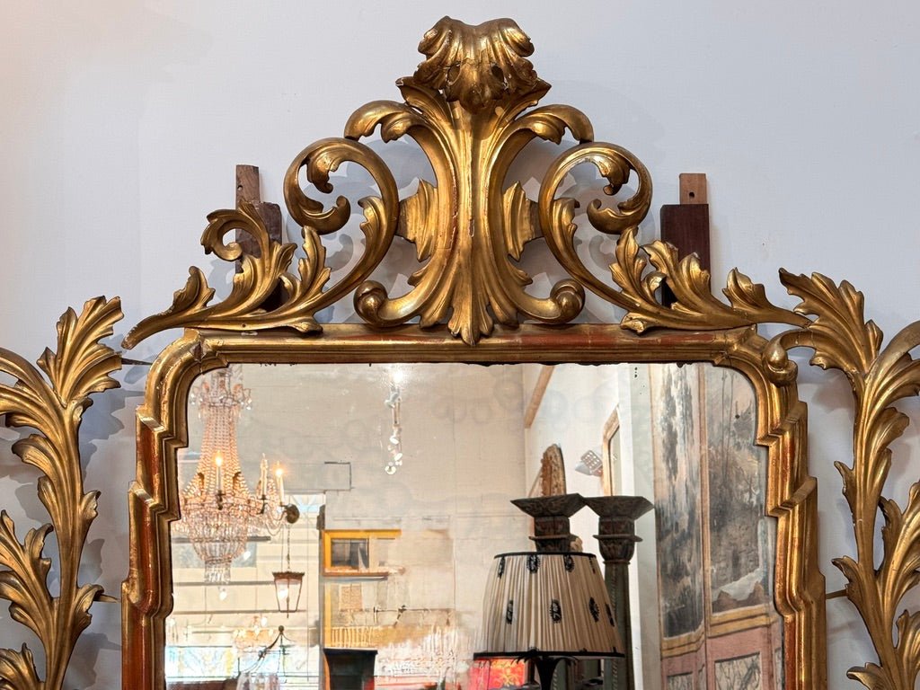Large, fine 18th C. Carved Gilt Italian Baroque Mirror - Helen Storey Antiques