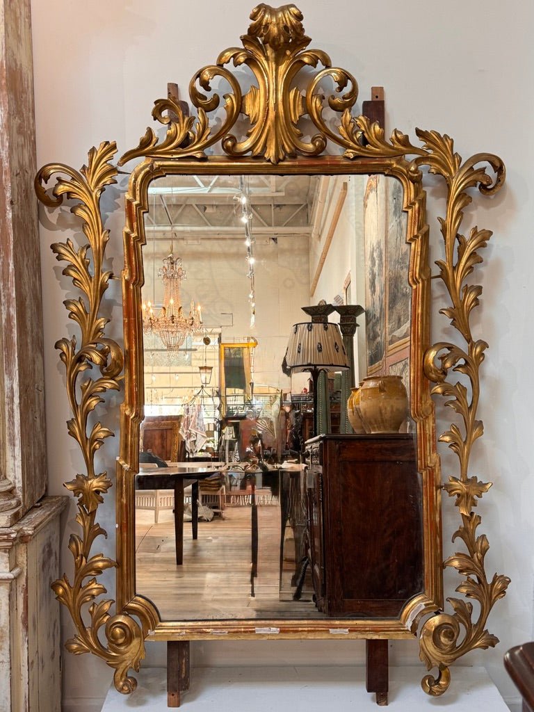 Large, fine 18th C. Carved Gilt Italian Baroque Mirror - Helen Storey Antiques