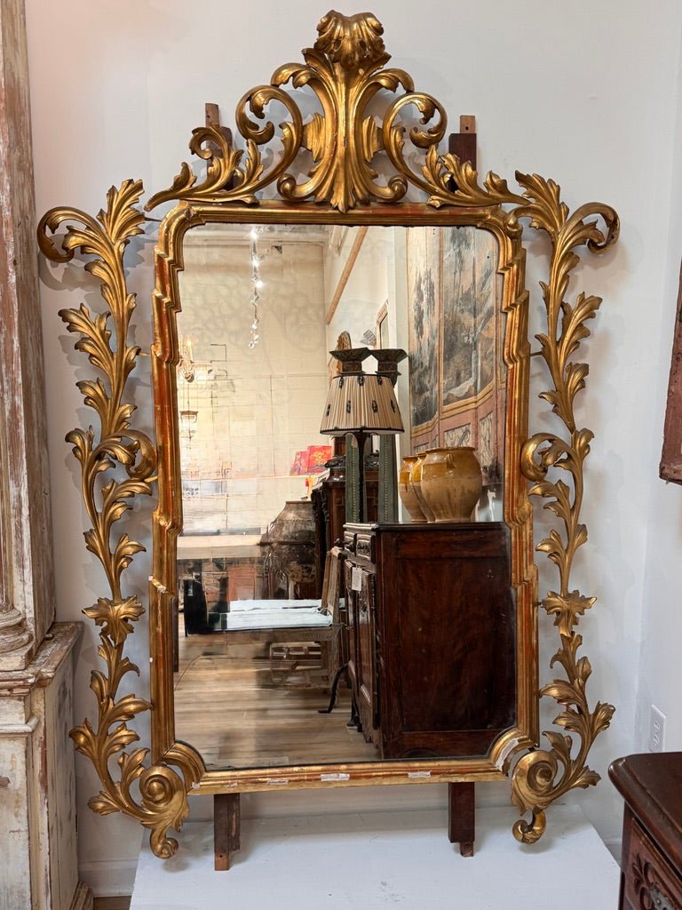 Large, fine 18th C. Carved Gilt Italian Baroque Mirror - Helen Storey Antiques