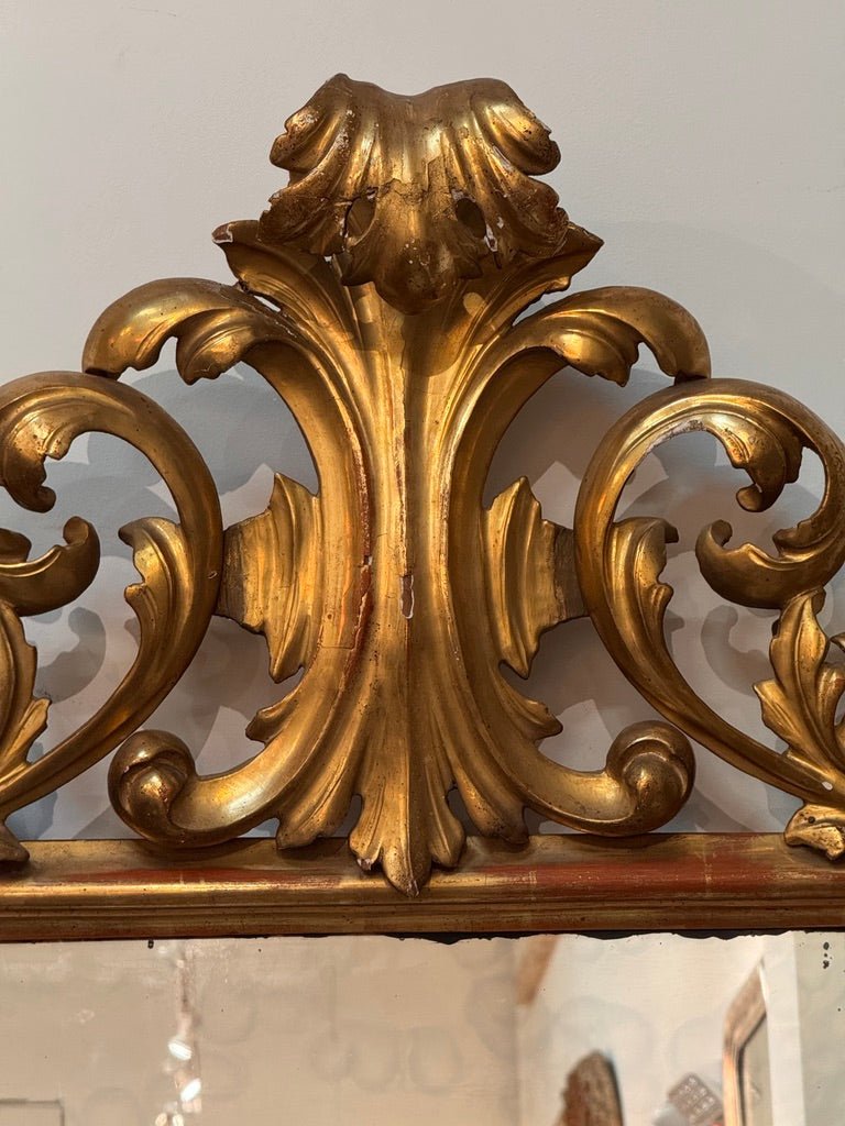 Large, fine 18th C. Carved Gilt Italian Baroque Mirror - Helen Storey Antiques