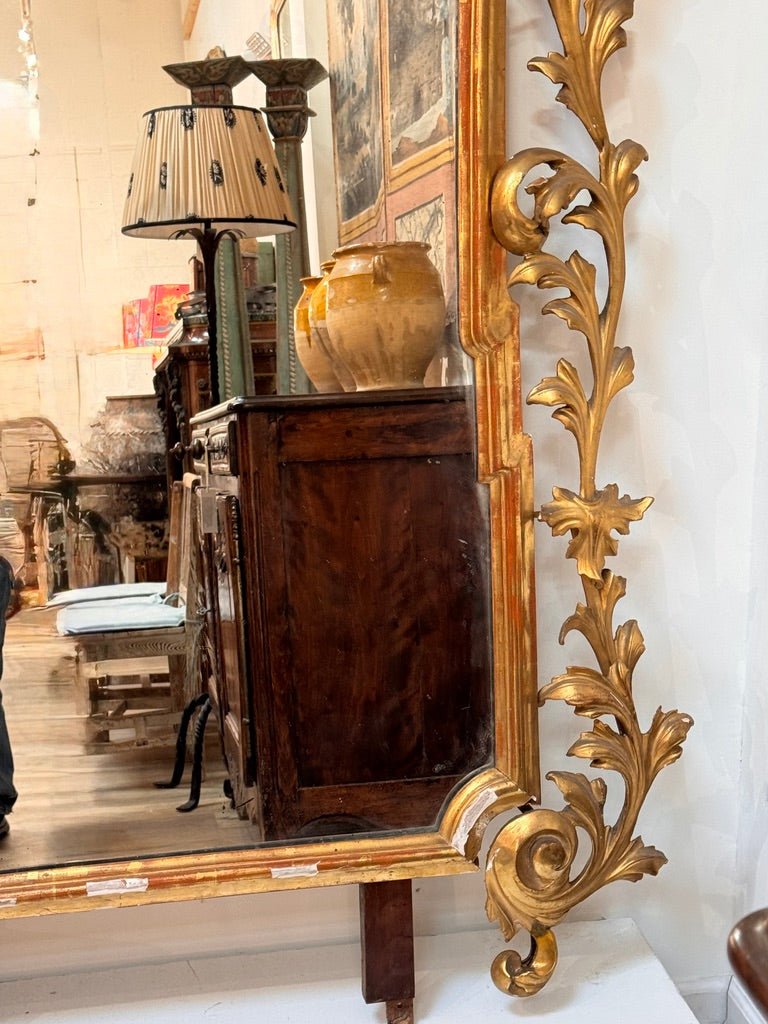 Large, fine 18th C. Carved Gilt Italian Baroque Mirror - Helen Storey Antiques