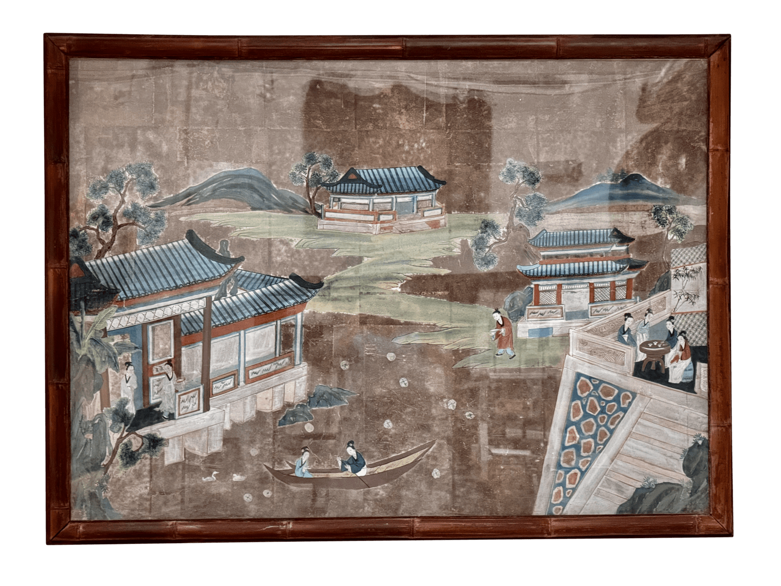 Large hand-painted Chinese Wallpaper Painting, China Trade, 18th – early 19th century
