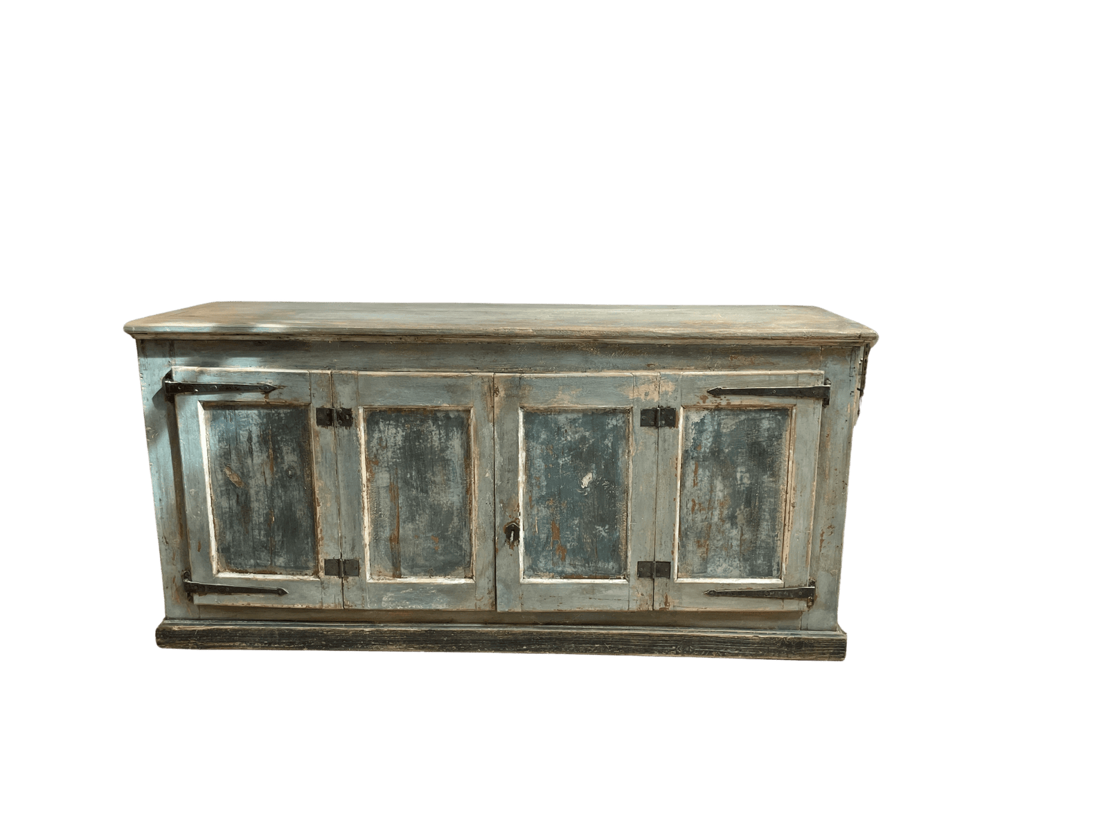 Late 18th C. blue paint enfilade or sideboard buffet, France