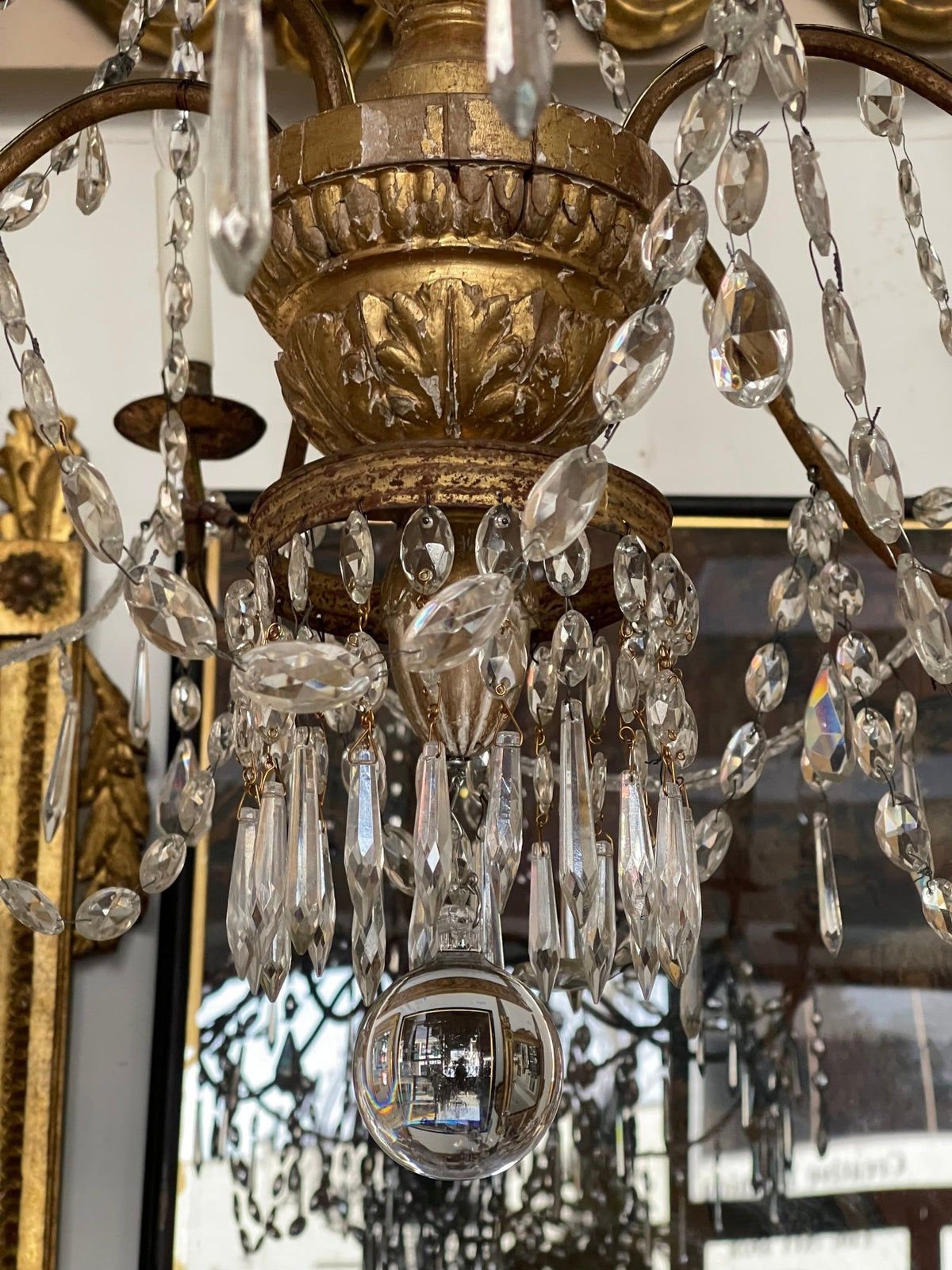 Late 18th Century - Early 19th Century Six Light Italian Genovese Chandelier - Helen Storey Antiques