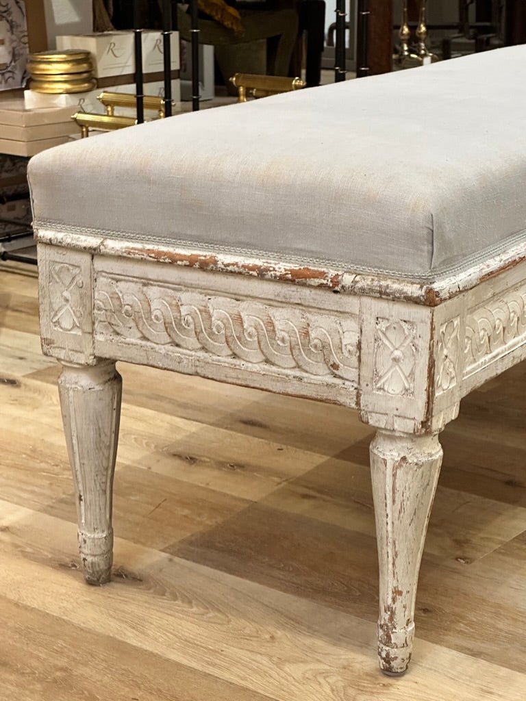 Long Gustavian Period Swedish Bench - Helen Storey Antiques