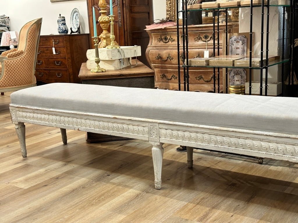 Long Gustavian Period Swedish Bench - Helen Storey Antiques