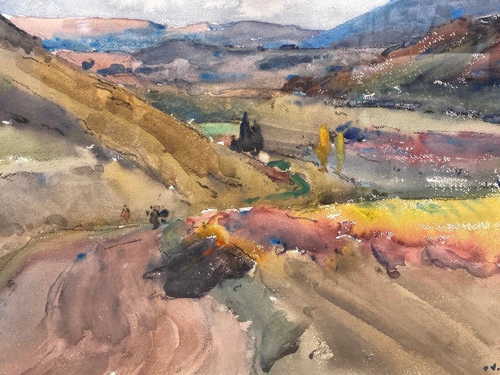 LOUIS MONTAGNE WATERCOLOR PAINTING, SIGNED