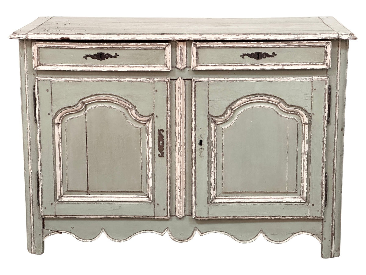 Louis XV French Provincial Painted Carved Buffet Cabinet 18th / 19th Century - Helen Storey Antiques