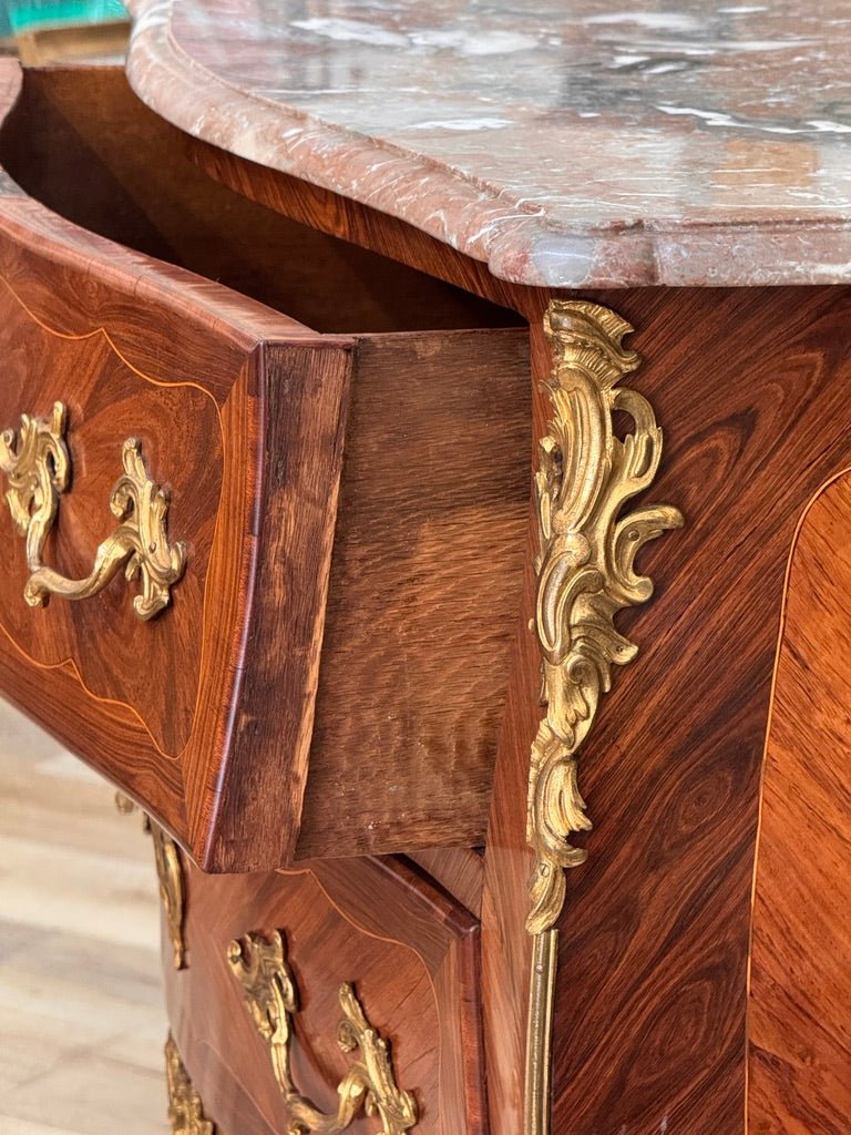 Louis XV Period Bombé Commode, Stamped J. Bircklé, Paris, Circa 1760 - Helen Storey Antiques