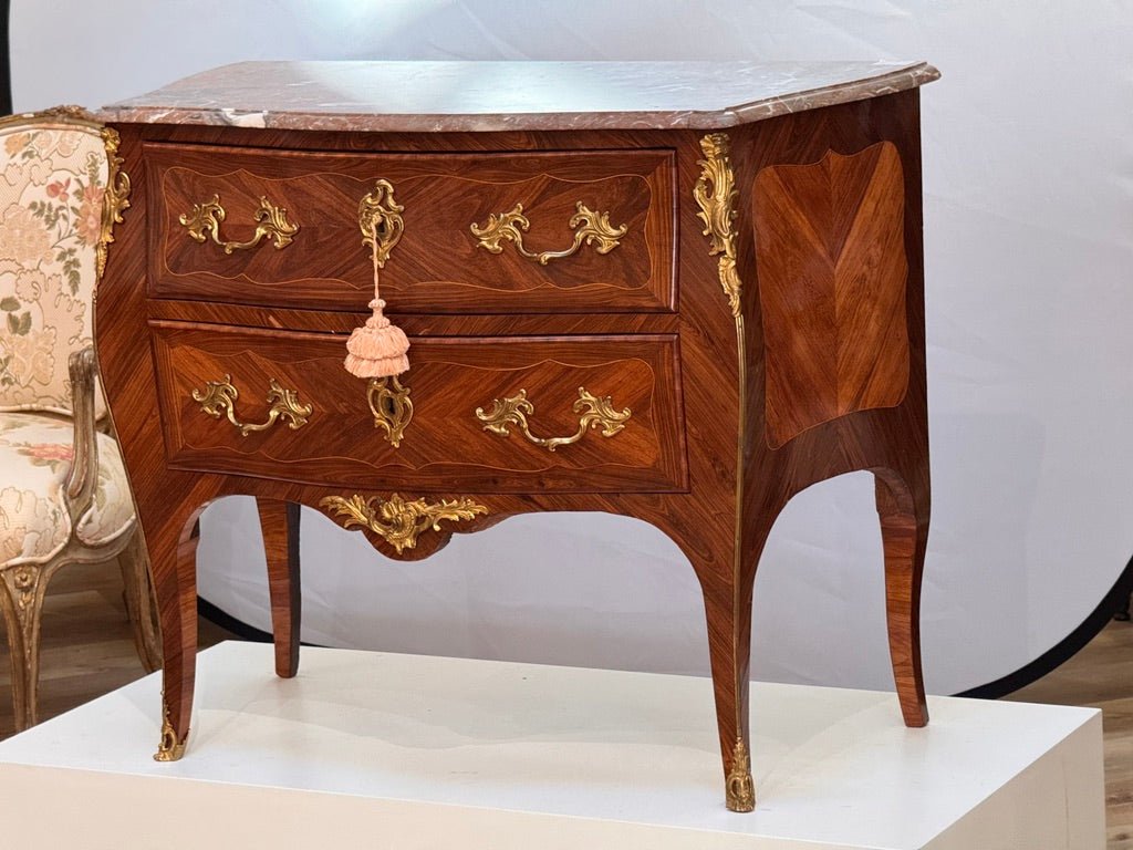 Louis XV Period Bombé Commode, Stamped J. Bircklé, Paris, Circa 1760 - Helen Storey Antiques