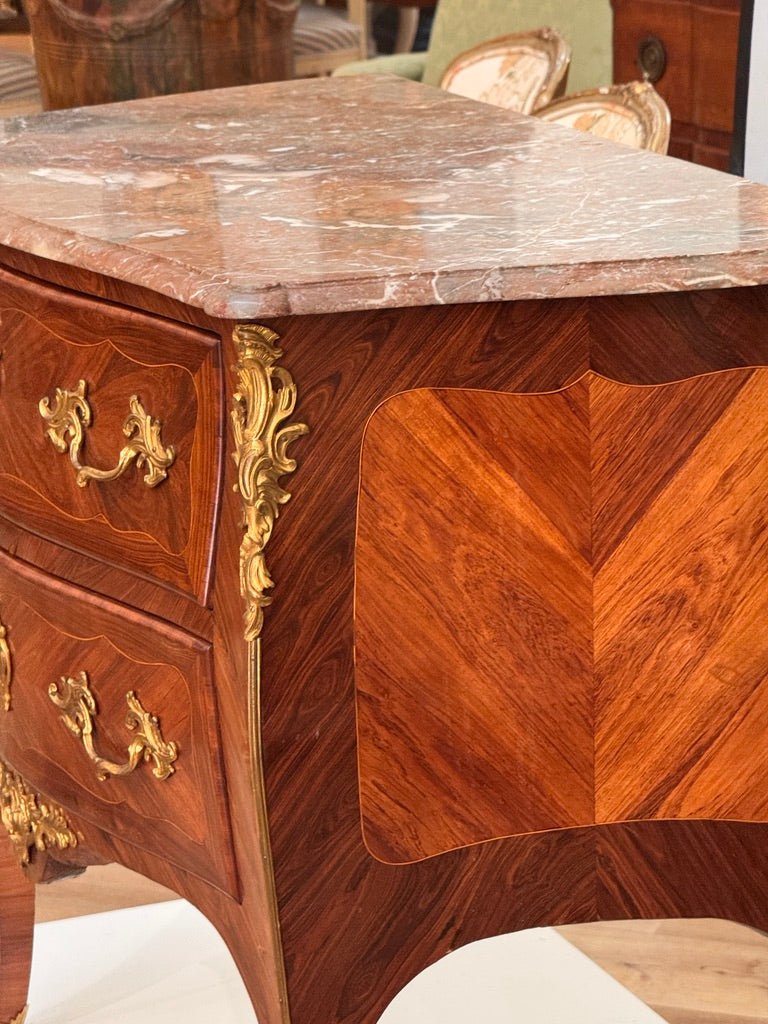 Louis XV Period Bombé Commode, Stamped J. Bircklé, Paris, Circa 1760 - Helen Storey Antiques