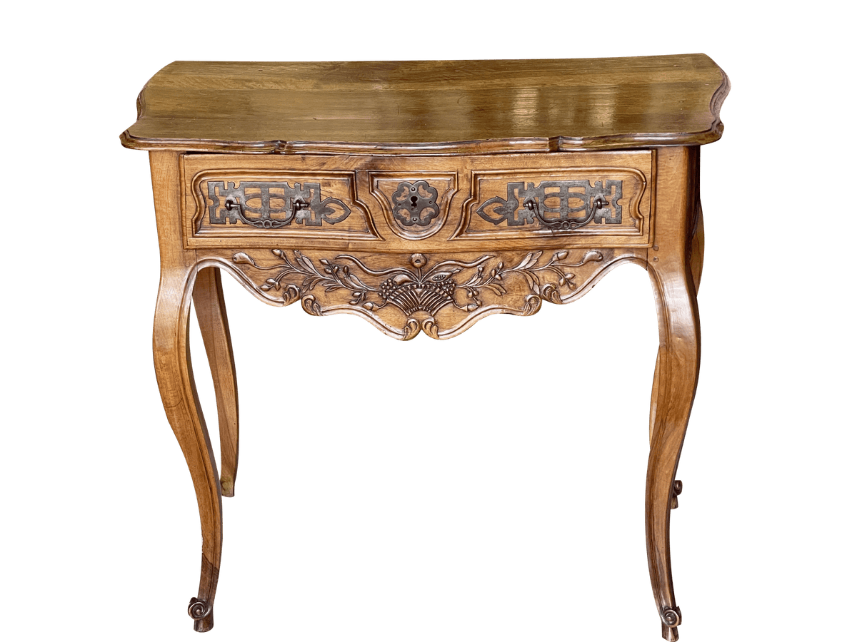 Louis XV Provincial Carved Walnut Side or Console Table, late 18th Century - Helen Storey Antiques