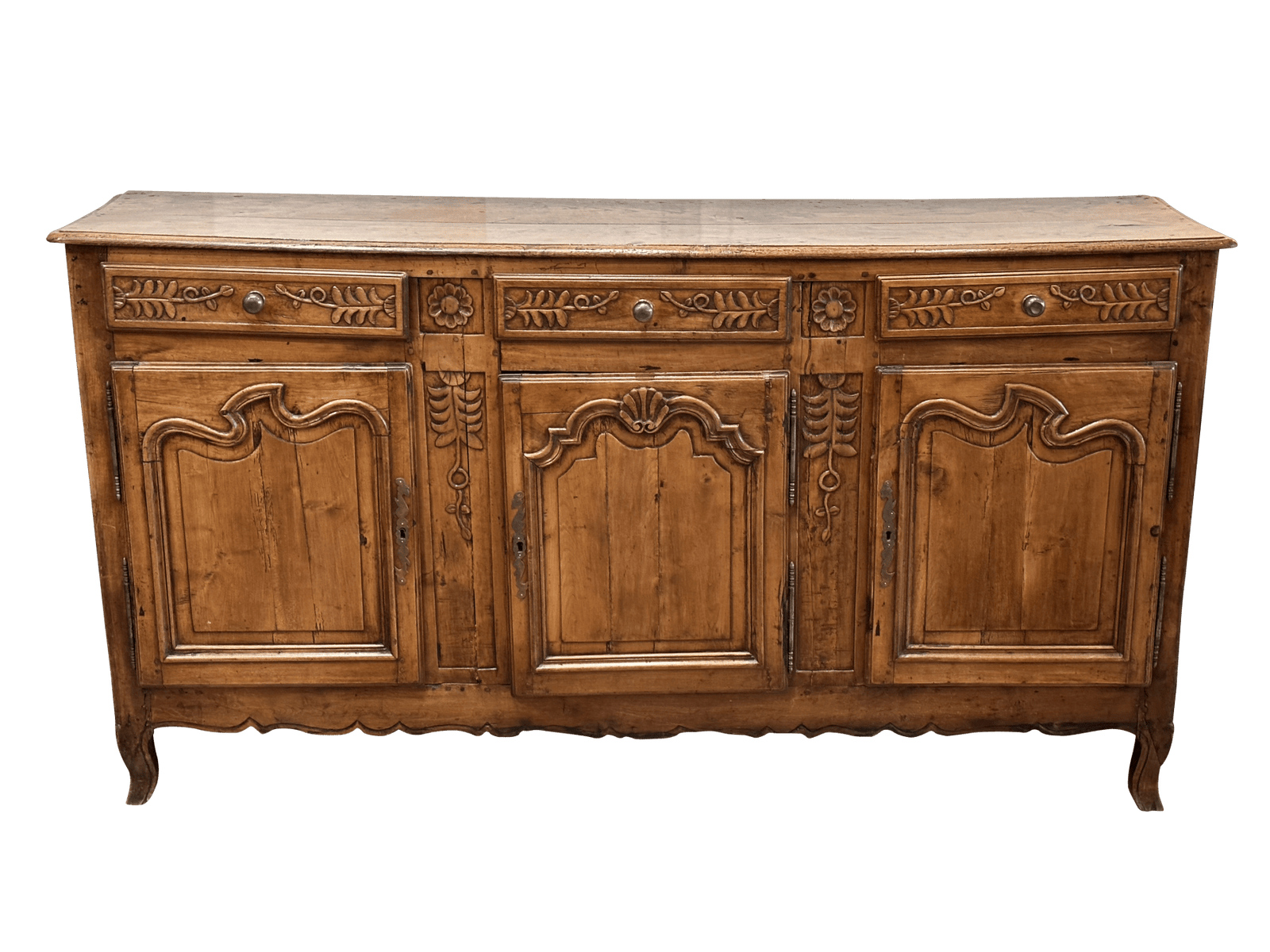 Louis XV Provincial Chestnut Sideboard or Enfilade