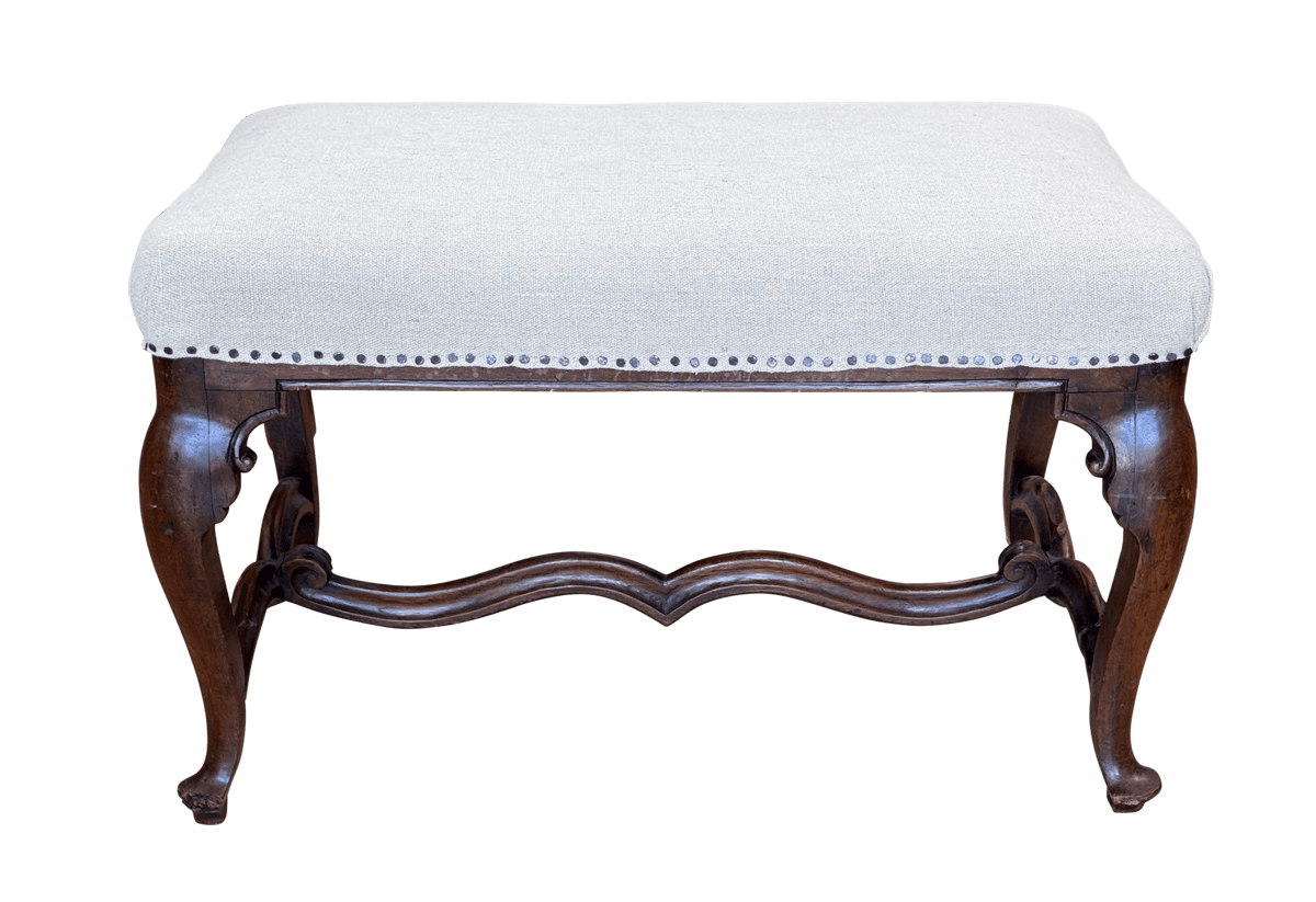 Louis XV walnut bench - Helen Storey Antiques