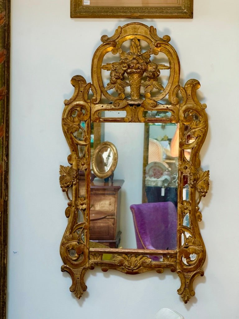 Louis XVI French Provincial carved and gilded mirror - Helen Storey Antiques