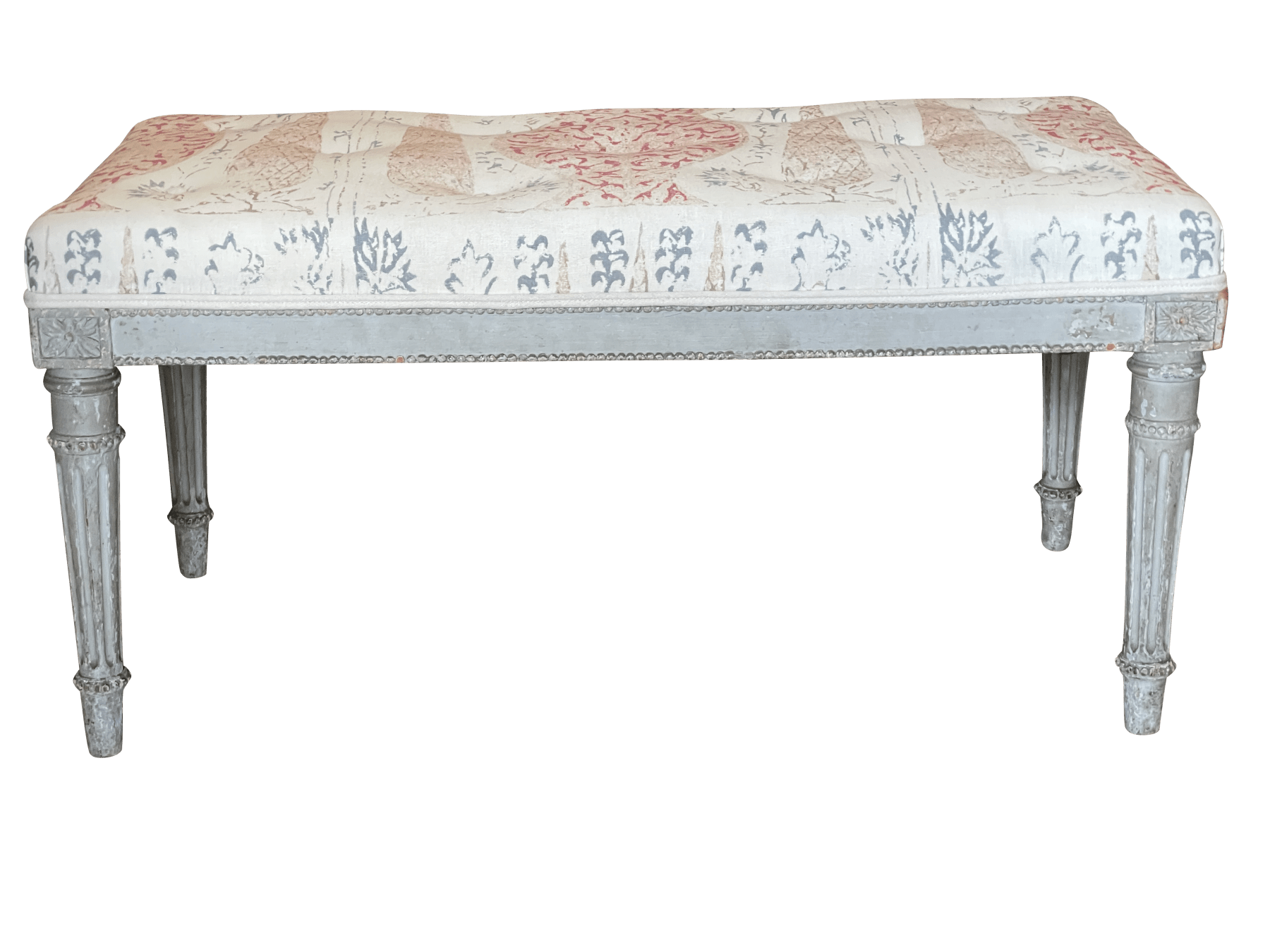 Louis XVI style 19th Century French bench, Penny Morrison Upholstered