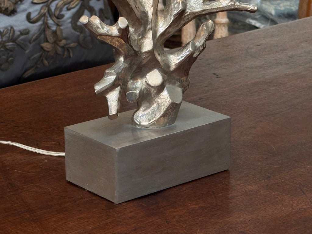 Maison Charles silvered bronze coral table lamp, 20th Century - Helen Storey Antiques