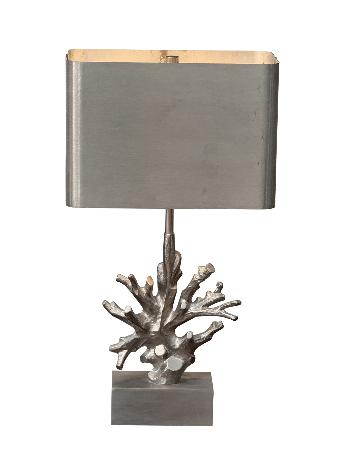 Maison Charles silvered bronze coral table lamp, 20th Century