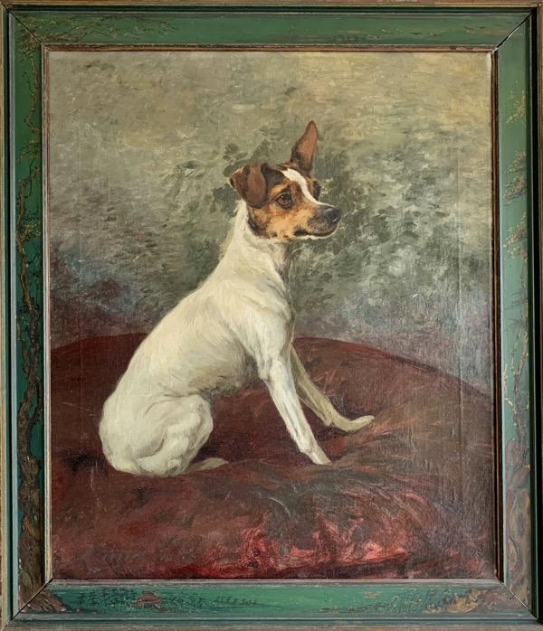 MAUD EARL OIL ON CANVAS- JACK RUSSELL TERRIER