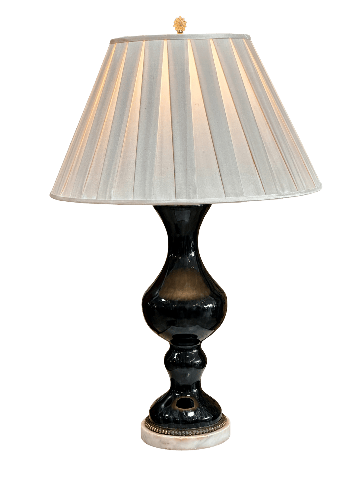 Mid - Century Italian Nason Murano Blue - Cased Copper Aventurine Table Lamp - Helen Storey Antiques