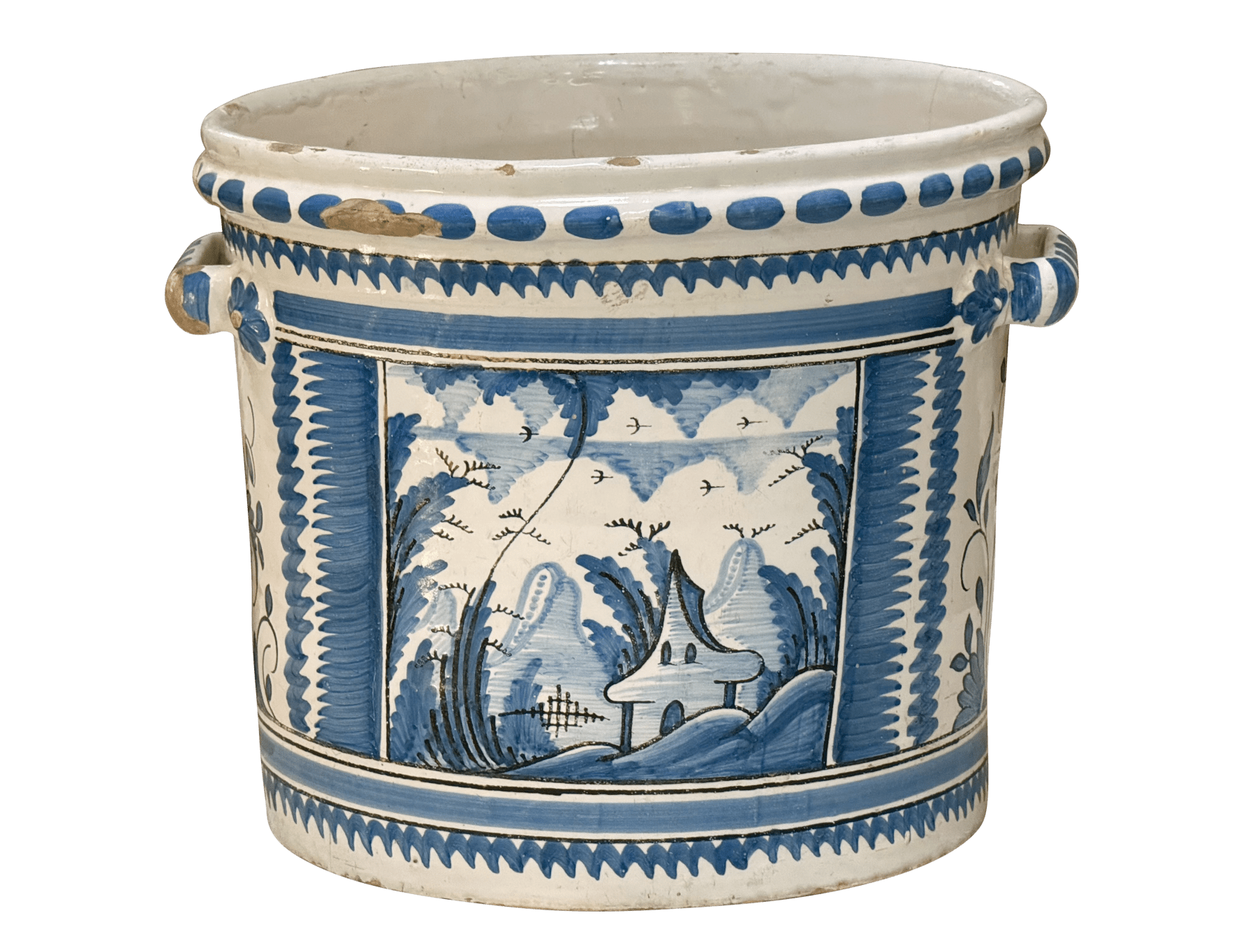 Moustiers Wine Cooler, planter, mid-18th C. France