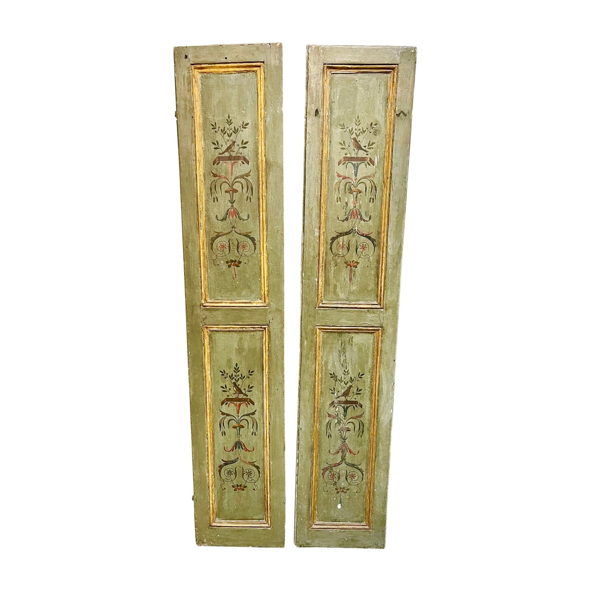 Pair French Beaux Arts Painted Wood Doors - Helen Storey Antiques