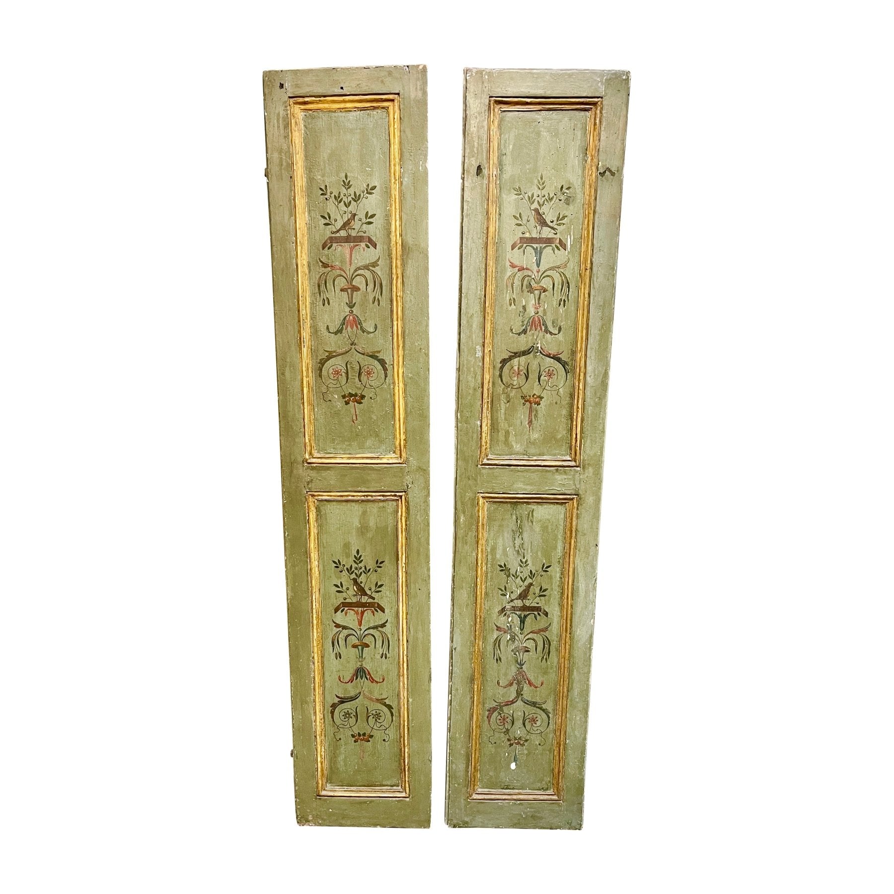 Pair French Beaux Arts Painted Wood Doors