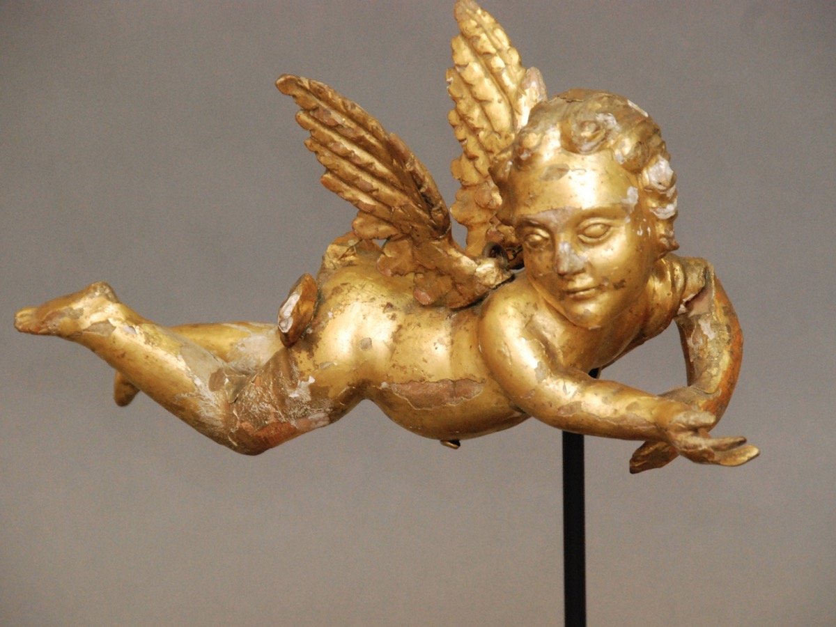 Pair of 17th Century Italian Carved, Gilt Putti on Stands - Helen Storey Antiques