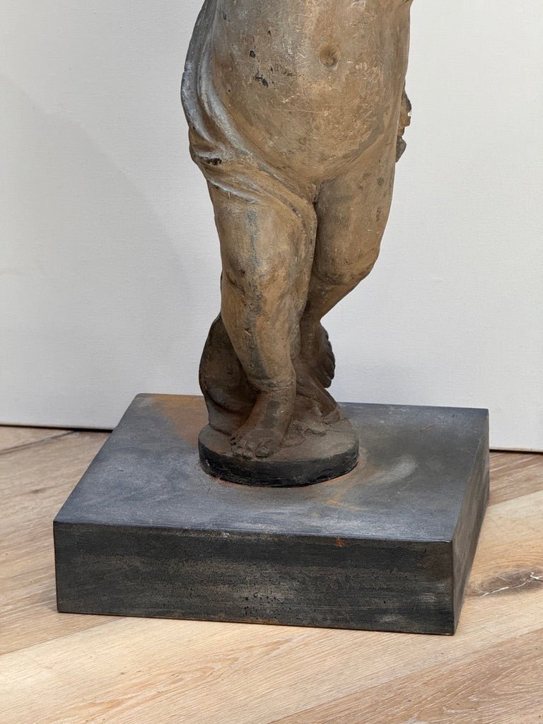 Pair of 18th - century English lead putti - Helen Storey Antiques
