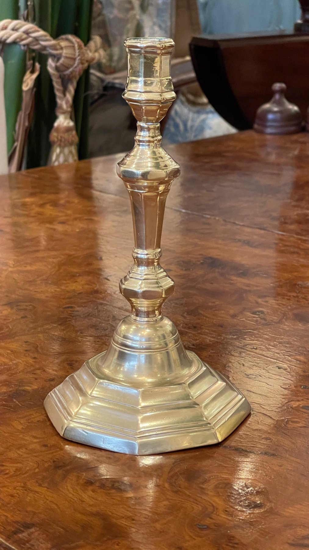 PAIR OF 18TH CENTURY FRENCH BRASS CANDLESTICKS - Helen Storey Antiques