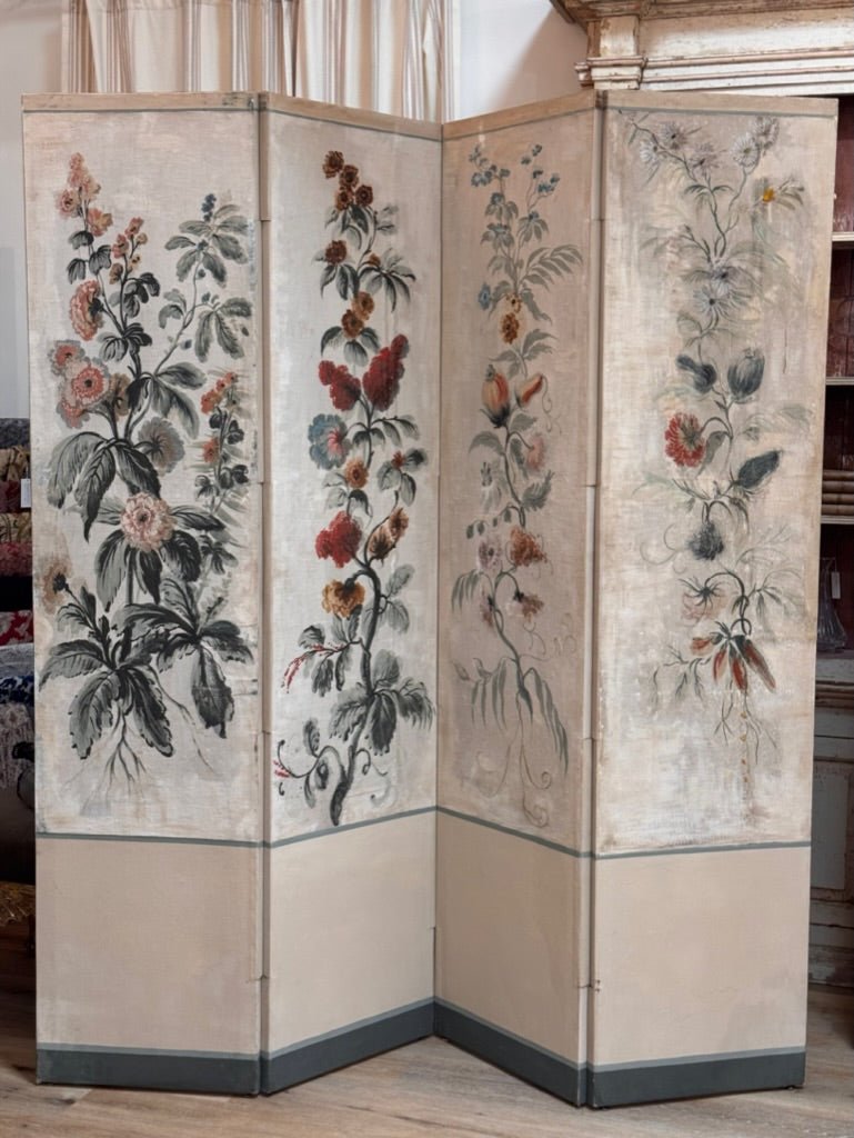 Pair of 18th Century French four - panel floor screens - Helen Storey Antiques