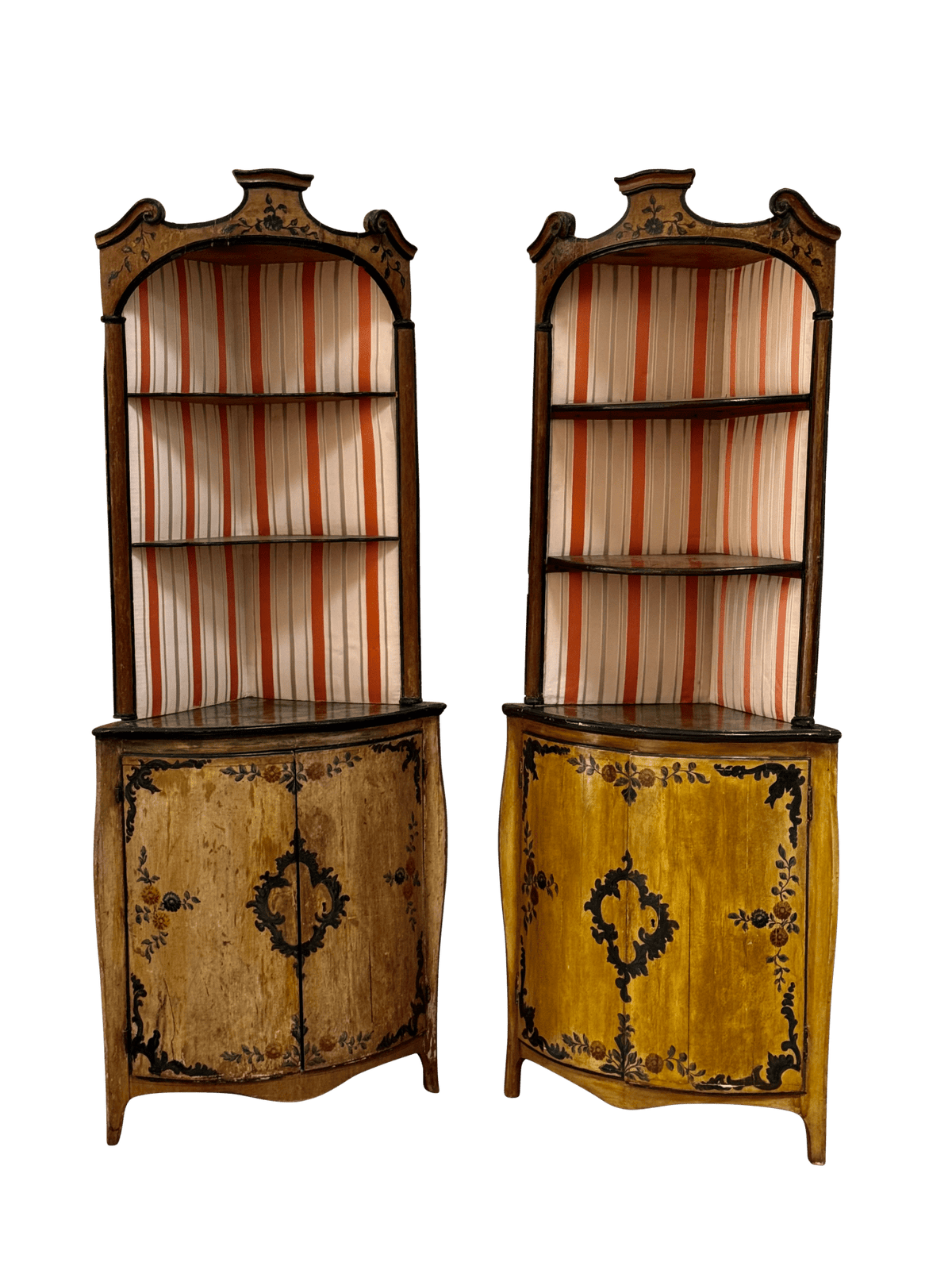 Pair of 18th Century Venetian Rococo Corner Cupboards - Helen Storey Antiques