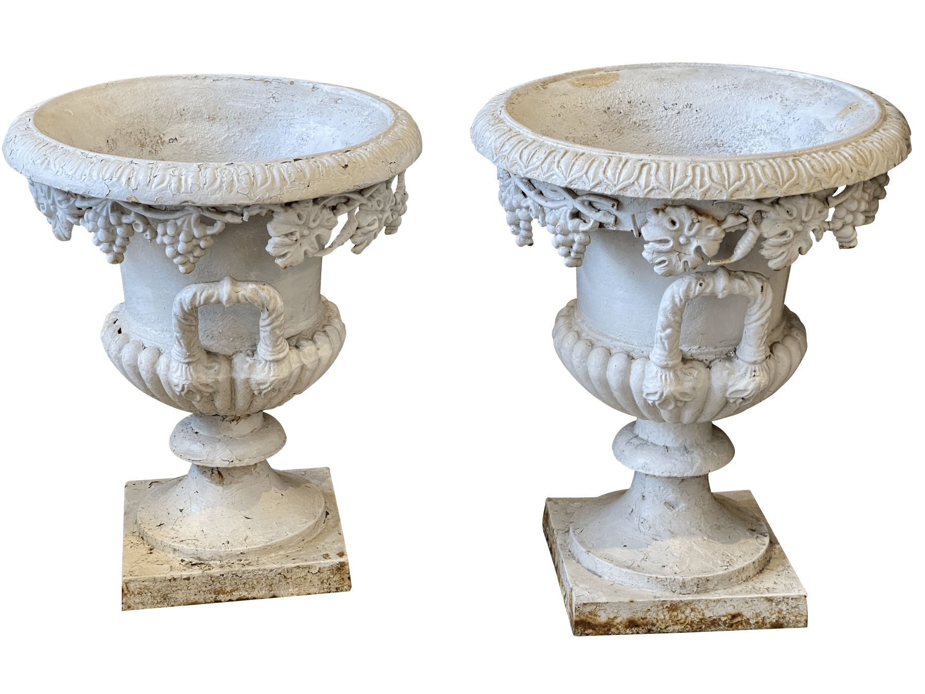 Pair of 19th Century Cast-Iron Urns