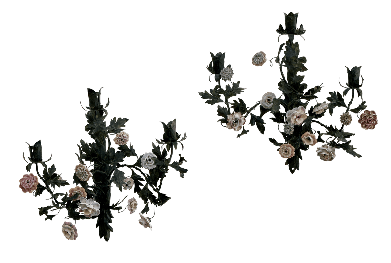 Pair of 19th Century French tole sconces