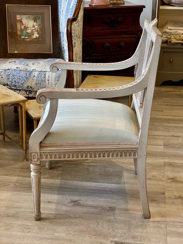 PAIR OF 19TH CENTURY SWEDISH GUSTAVIAN STYLE OPEN ARMCHAIRS - Helen Storey Antiques