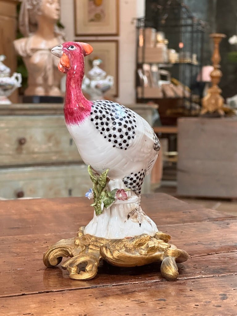 Pair of European Guinea Fowl Figures, Late 19th Century - Helen Storey Antiques