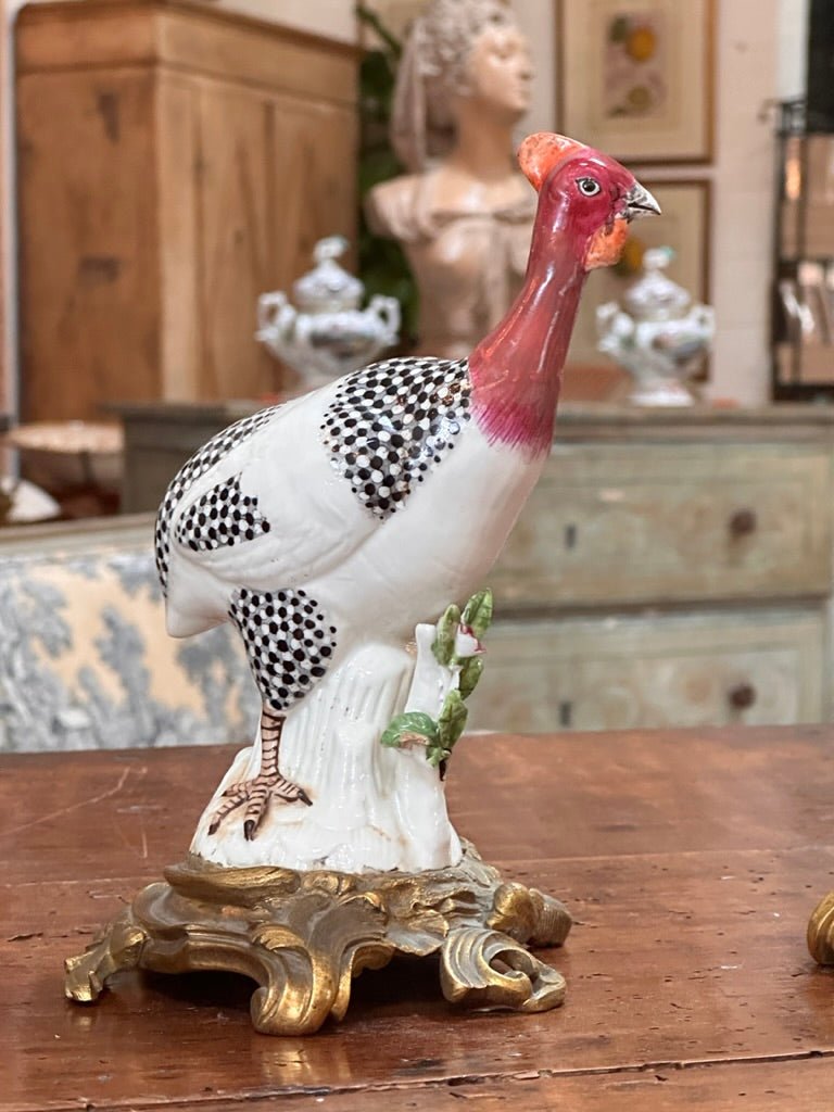 Pair of European Guinea Fowl Figures, Late 19th Century - Helen Storey Antiques