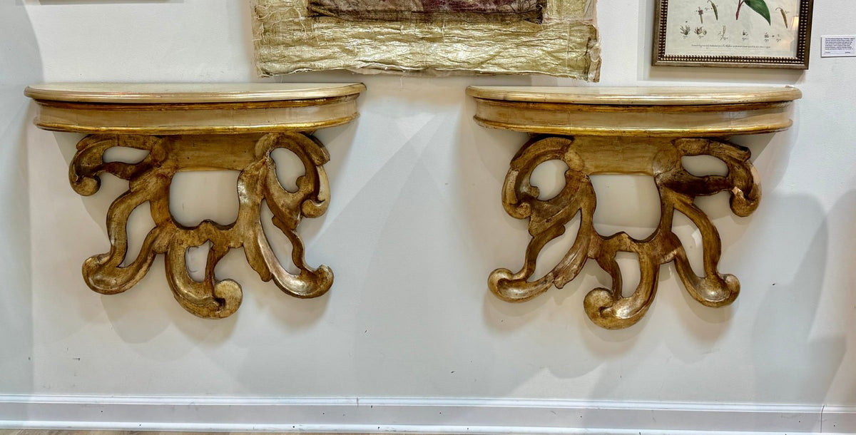 Pair of Fine 18th Century Italian Carved Console Tables - Helen Storey Antiques