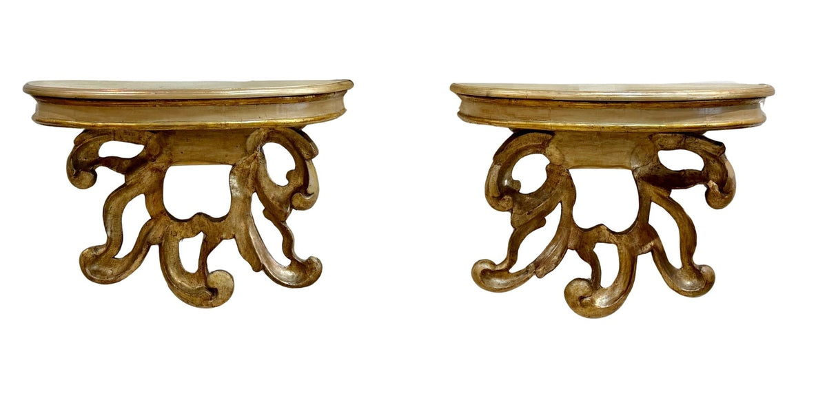 Pair of Fine 18th Century Italian Carved Console Tables - Helen Storey Antiques